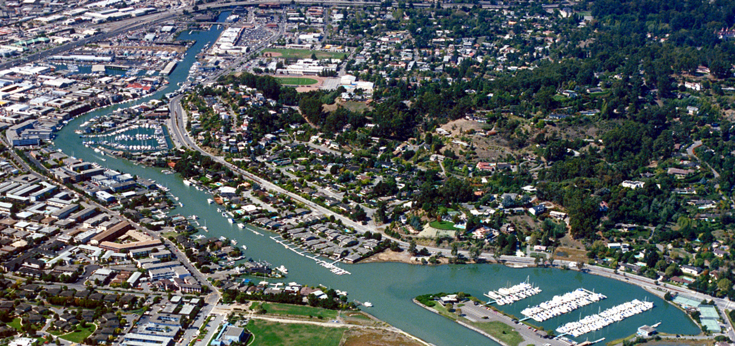 Aerial View of the city of San Rafael, California